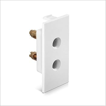 SEER 2 Pin Socket modular 6A 240V AC (Socket 2 PIN) Electrical Switch Socket, Electrical Accessories for Home and Offices White 2