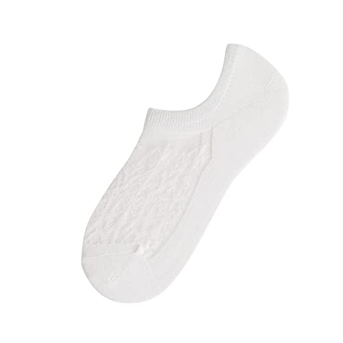 Womens Solid Color Low Cut Socks Summer Breathable Lace Cotton No Show Socks Casual Comfort Hidden Socks