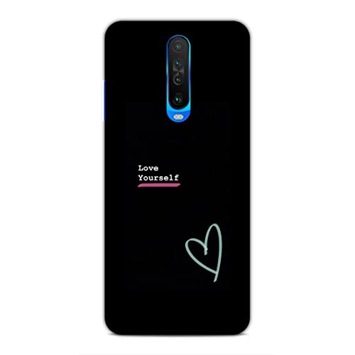 Image of Printed Mobile Back Hard Case Cover for Xiaomi Poco C3 | Love Yourself, Black Love, Heart-68