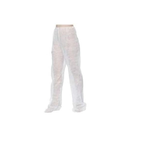 Lot de 50 pantalons de pressothérapie jetables, polypropylène TNT 30 g, blanc, réf.7850B