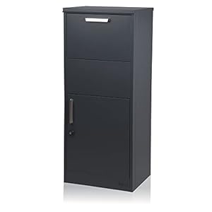 Zelsius Brievenbus met pakketvak Jupiter | gepoedercoat staal met roestvrij stalen elementen | RAL7016 antraciet…