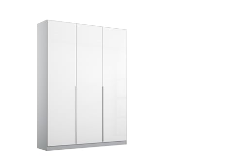 Rauch Möbel Alabama Drehtürenschrank Schrank Kleiderschrank Weiss Hochglanz/Grau, 3-türig, Inklusive Zubehörpaket Premium, 2 Kleiderstangen, 5 Einlegeböden, 2 Schubkästen, BxHxT 136x210x54 cm Rauch Möbel Alabama Drehtürenschrank Schrank Kleiderschrank Weiss Hochglanz/Grau, 3-türig, Inklusive Zubehörpaket Premium, 2 Kleiderstangen, 5 Einlegeböden, 2 Schubkästen, BxHxT 136x210x54 cm