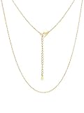 GoldChic Cadena de Oro para Mujer 1.4 mm, 45 cm, Collar de Oro para Mujer, Cadena Delicada e Impermeable, Ideal para superponer o combinar con colgantes, Excelente regalo para ti misma
