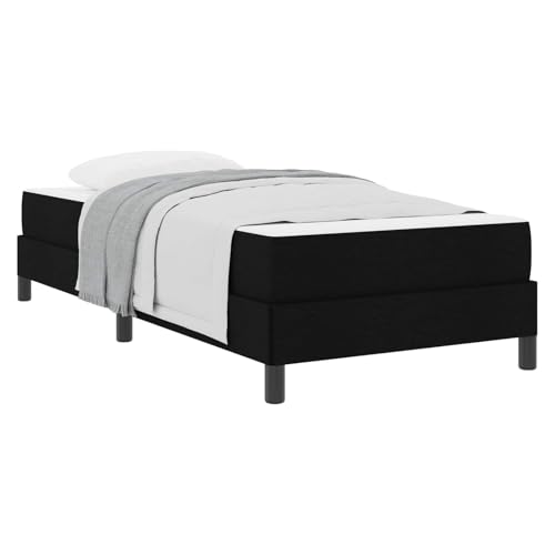 vidaXL Boxspringbett mit Matratze Schwarz 100 x 200 cm Stoff, Moderner Schlafzimmer-Bettgestell, rechteckiger Boxspring, gemütliche Plattform, langlebige Schlaflösung, Elegantes Design