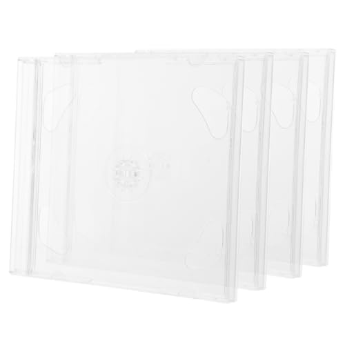 STOBAZA 4Pcs Transparent CD Storage Boxes Reusable Disc Storage Holders Dvd Cases for Organizing and Protecting CD Dvd Discs for Home and Office Use