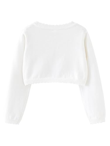Girls's Petaling Cropped Knitted Sweater Toddler Soft Round Neck Long Sleeves Lightweight Knitwear2