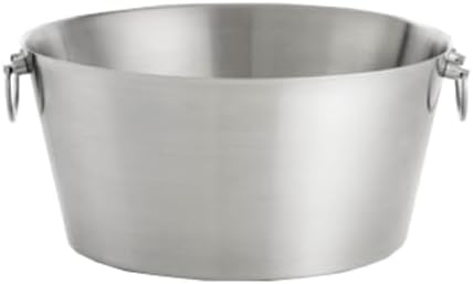 TableCraft BT199, Beverage Tub, 6.75 Gallon Capacity, Round, 19" Diameter x 9" Height, Double Wall, Stainless Steel, Satin Finish, Ideal for Indoor and Outdoor Events, Dishwasher Safe