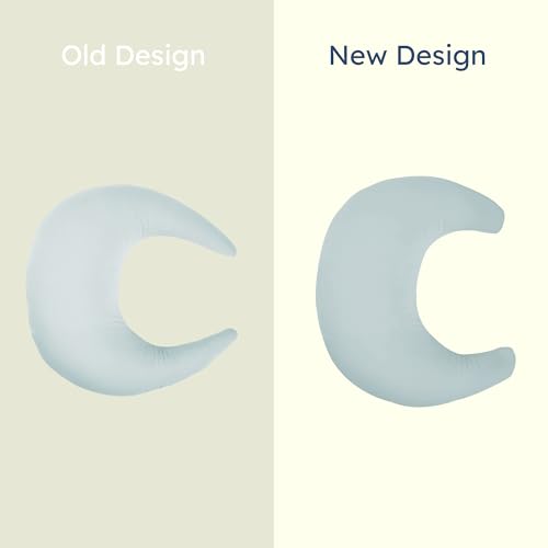 Organic Nursing Pillow (New 2025 Design) | Bottle & Breastfeeding Pillow with Organic Cotton Cover & Fiberfill, Machine Washable Feeding Pillow, Newborn Essentials Must Haves (Bluebell) - v2