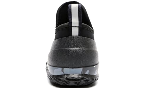 GILKUO Gummistiefel Herren Kurz Gummistiefeletten Regenstiefel Halbhoch Kurzschaft Regenschuhe Wasserdicht Regenstiefeletten Gummi Stiefel Schwarz 45