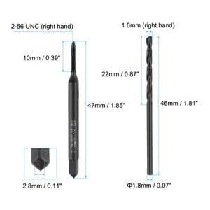 #US Tap and Drill Bit Set 2-56 UNC Straight Flute Tap & 1.8mm Drill Bit Black