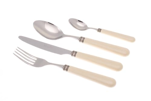 Servizio Set di Posate 24 Pezzi in Acciaio Inox Rivadossi Sandro Mistral Avorio