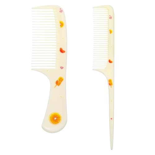 Toddler Comb Set,Small Cute Hair Comb,2 Piece Mini Hair Comb Set For Baby Girls Boys Kid (Yellow Orange)