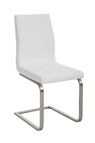 MATERIALI RESISTENTI - la poltroncina da tavolo soggiorno con alto schienale vanta comoda imbottitura e un rivestimento in similpelle di ottima qualità, 100% poliuretano. La sedia da studio poggia su un telaio a slitta realizzato in robusto acciaio inox e pratici piedini antiscivolo e antigraffio