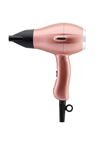 Elchim Mini Venetian Rose Gold - Asciugacapelli da viaggio, voltaggio universale, ultraleggero, piccolo e pieghevole; Dotato di un mini concentratore d’aria; mini diffusore incluso nella confezione