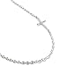Austin Down to Earth - Sideways Cross Necklace for Women - Sideways Cross Necklace Sterling Silver - Horizontal Cross Necklace - Handmade - Gift for Graduation Baptism Confirmation (18 inches)