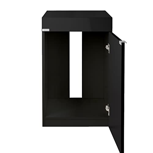 AQPET Cabinet 50 Halterung für Aquarien aus Holz mit glänzender Oberfläche, 50 x 50 x 80 cm, Schwarz