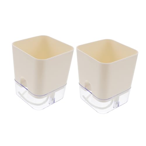 NULYLU 1 Juego Maceta Autocebante Maceteros De Autorriego para Plantas De Interior Jardinera De Riego Automático Maceta De Autorriego Jardinera En El Interior Maceta Casera PP、as