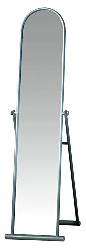 Specchio a pavimento c/supp.in acciaio silver