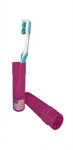 Toothbrush Holder - Pink, Made in USA, with Ventilation Holes, for Toothbrush Covers, Toothbrush Holder, Toothbrush Soft, Durable Design, Hygienic Bathroom Accessory