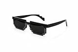 Vaulted Skulls & Co 8-Bit Sunglasses | 8 Bit Sunglasses | Pixel Sunglasses | Thug Glasses | Nerd Pixel Glasses | Gamer Glasses (Novelty, Black, Standard)
