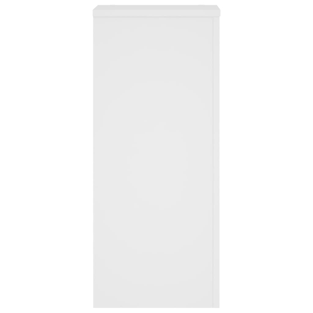 Set di 2 supporti per piante, bianco, 30 x 30 x 70 cm, in legno | Piastra superiore stabile, corpo cavo riempibile con sabbia, supporto da parete incluso, resistente all'umidità