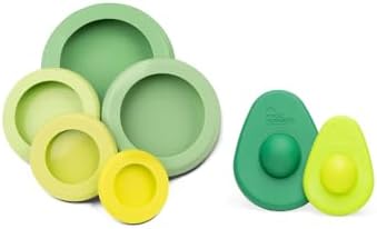 Food Huggers Zero Waste Starter Kit - (7 Pieces) - Hugger Saver Covers (Set of 2) + Reusable Silicone Food Savers (Set of 5), Dishwasher Safe, Keeps Food Fresh - Thumbnail 5