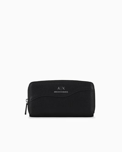 Armani Exchange A｜X Wave Continental Zip Around Wallet, Nero