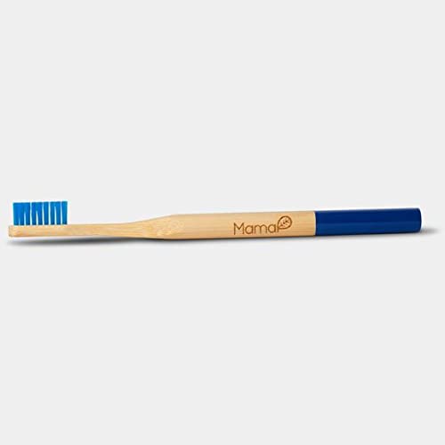 MamaP Juego de cepillos de dientes de bambú azul ecológicos 100 natural brocha de dientes de bambú cerdas de nailon suave cepillos de dientes