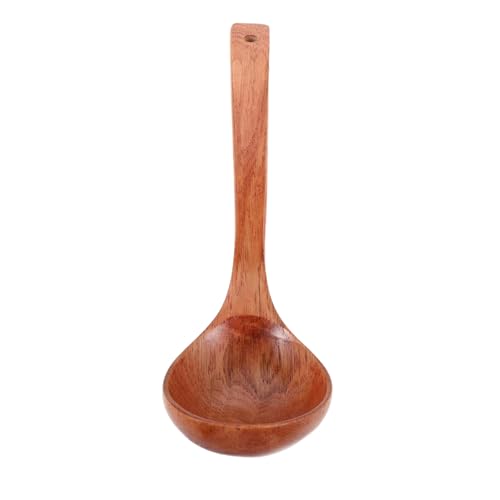 Luxshiny 実木大スープレードル 長柄設計 熱や汚れに強い 天然木製 キッチンツール アジアンスル 麺類やスープの調理 盛り付けに