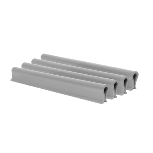 FORTENA Befestigungsclips Abschlussclips 10 Stück, Befestigungsschienen für Zaunlatten, Höhe 19 cm, Clips für Sichtschutzleisten (Grau)