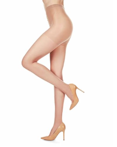 Image of MeMoi Energizing Sheer Pantyhose, Lightweight Nylons for Women, Control Top Pantyhose - Nude Q2