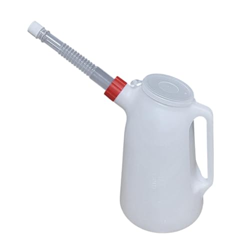 harayaa Jarra medidora de Aceite con Boquilla Larga, hermética, con Escala, dispensador de Aceite de Motor Resistente con Tapa para Taller de Motocicletas, 2l