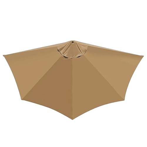 Halbrund Sonnenschirm Schirmstoff 2 7m Groß Kurbel UV-Schutz 30+ Sonnen- und Regenschutztuch Balkonschirm Halbrund Ersatzschirmtuch für Garten Schwimmbäder Polyester nur Regenschirmstoff (Khaki)