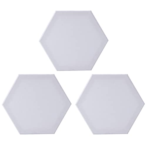 TOPPERFUN 3pcs Hexagon Cotton Oil Painting Board Sketchpad Linen Canvas Art Panel DIY Panels