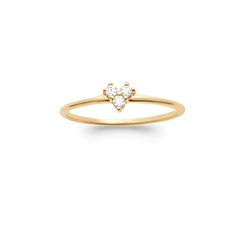 Bague Alliance en Plaqué Or et Coeur en Zirconium à Porter au Quotidien avec Style