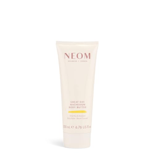 Neom- Great Day Magnesium Body Butter, 200ml | Mandarin & Wild Mint | Cream Moisturiser With Essential Oils | Nourish & Soften | Fresh & Zesty