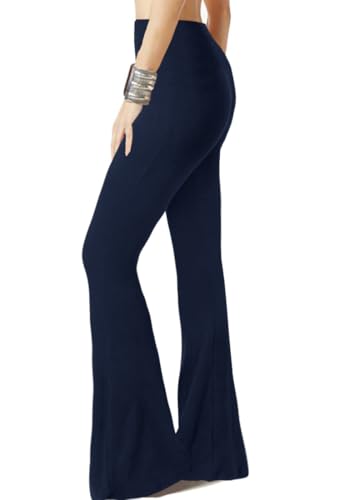 Image of WSPLYSPJY Women's Print Stretch Bell Bottom Flare Palazzo Pants Trousers