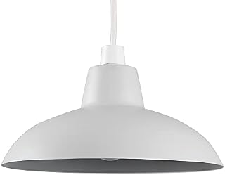 MiniSun Retro Style Dark Grey Metal Easy Fit Ceiling Pendant Light Shade - Complete with a 10w LED Bulb [3000K Warm White]