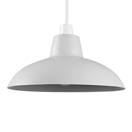 MiniSun | Retro Style Grey Metal Ceiling Light Shade | Pendant Lights, Home Décor & Improvement Essential | 28.8cm Shade Width