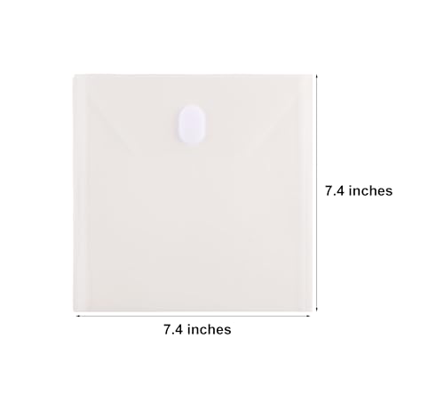 YESSART Envelopes quadrados de plástico transparente de 17 x 17 cm, suporte de armazenamento de estê