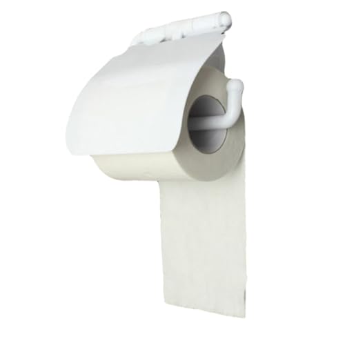 NIYANGLE Porte-Papier Toilette Mural à Ventouse Blanc Support Rouleau avec Couvercle Étanche Rangement Salle de Bain sans Perçage pour Papier Jusqu à Installation Facile sur Surfaces
