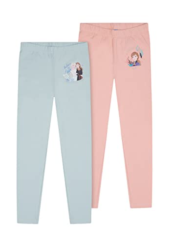 ONOMATO! La Reine des Neiges Anna et Elsa Legging pour fille, multicolore, 122 cm-128 cm