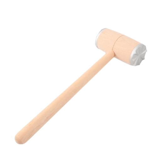 OUNONA 1Pc Double Sided Wooden Meat Tenderizer with Aluminium Nail Mallet Meat Hammer for Effortlessly Softening Beef Pork and Poultry Essential Kitchen Tool