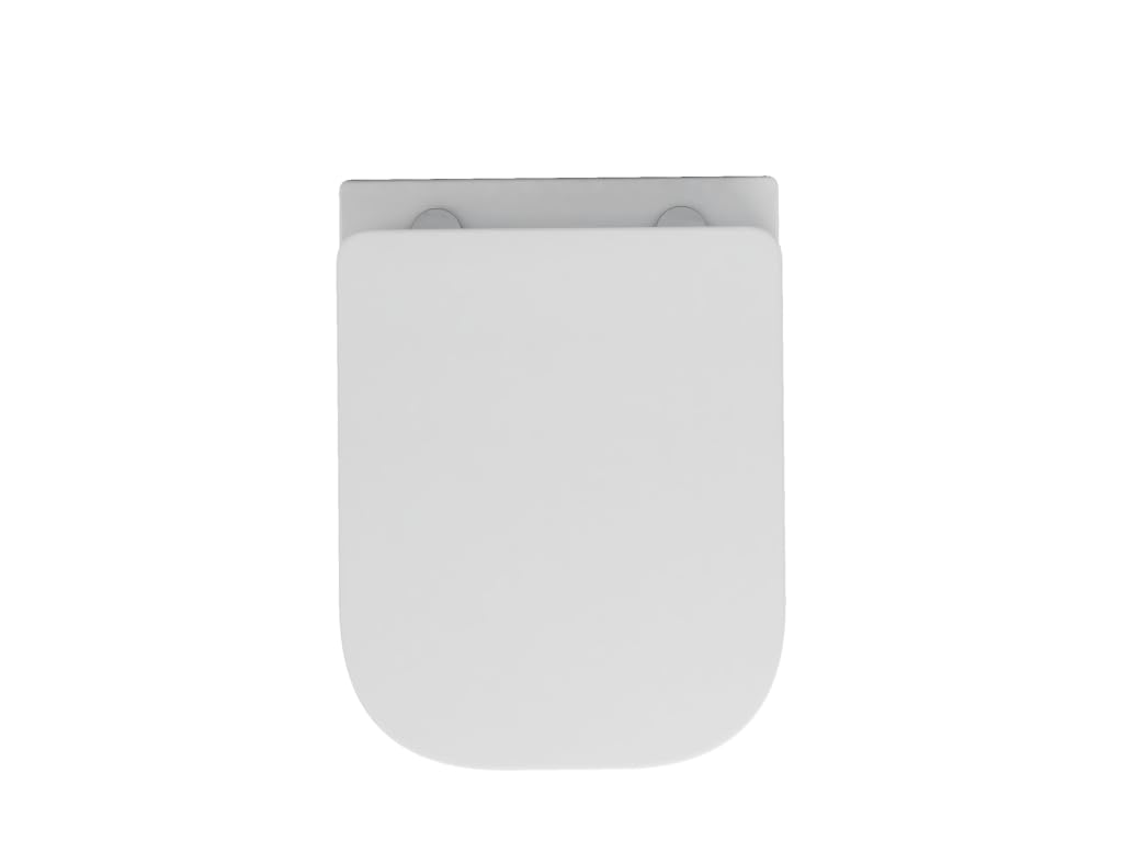 VBChome WC sospeso senza bordi in ceramica con coperchio WC in Duroplast abbassamento automatico Rimless SoftClose, WC da parete e WC
