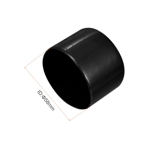 Image of uxcell 2pcs Rubber End Caps 58mm(2 1 /4 inch) ID Vinyl Round Tube Bolt Cap Cover Screw Thread Protectors Black, 40mm Height