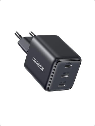 UGREEN Zapix 30W Cargador USB C Carga Rapida para iPhone 3 Puertos GAN Enchufe de Pared Compatible con iPhone 17 Pro MAX Air 16 15 14 Plus Pixel 9 Pro 7a Galaxy S25 S24 Ultra A56 A16 iPad MacBook Air