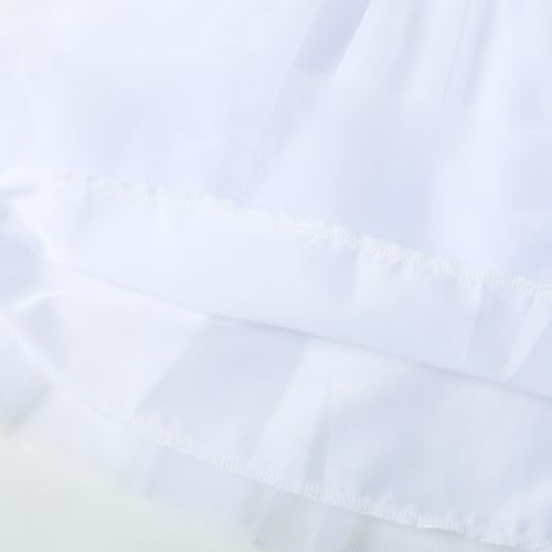 Image of HILEELANG Little Flower Girl Tulle Tutu Dress Easter Cotton Ribbed Birthday Wedding Party Princess Dresses