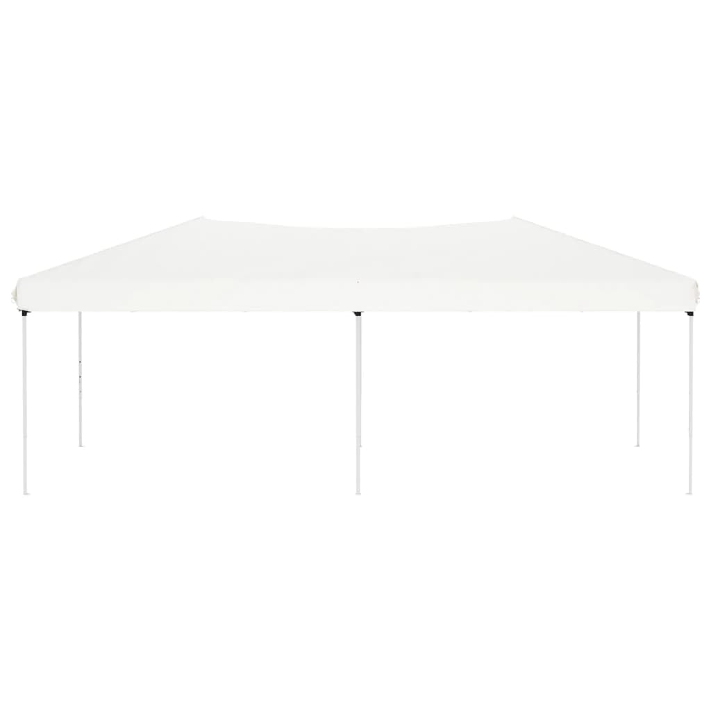 vidaXL Partyzelt Festzelt Camping Pavillon Faltpavillon Gartenzelt Grillzelt Terrasse Gartenpavillon Stahlrahmen Faltbar Weiß 3x6m