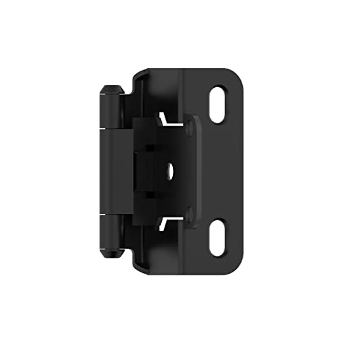 Amerock | Cabinet Hinge | 1/2 Inch (13 Mm) Overlay Hinge | Matte Black | 2 Pack | Self-Closing Hinge | Partial Wrap Hinge | Cabinet Door Hinge #TOP17