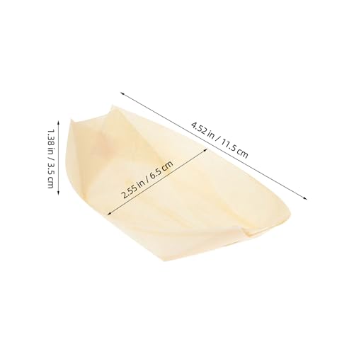 Platos Desechables de Madera Beaupretty 11.5cm x 6.5cm 100 Unidades miniatura 2